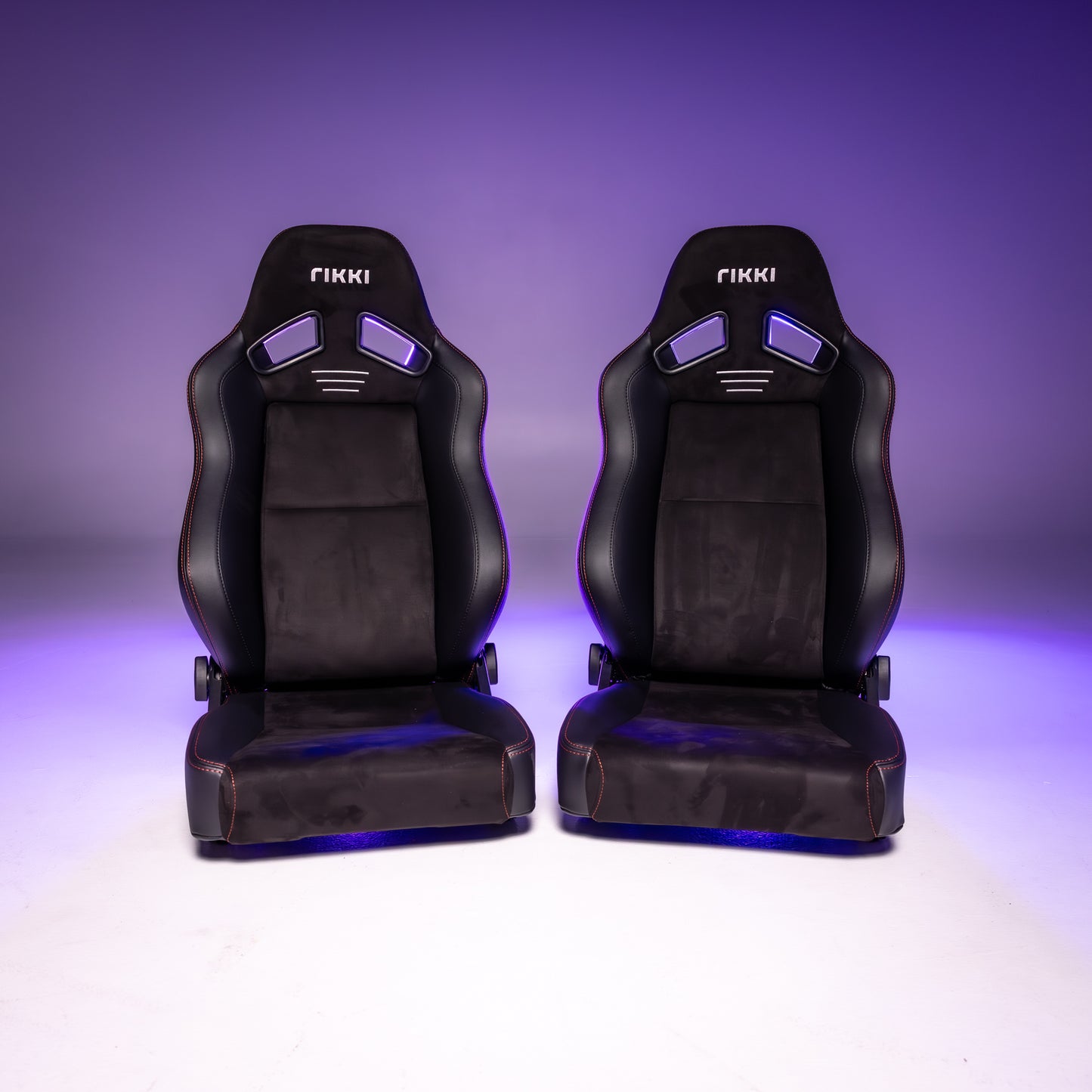Two Black Rikki Street Seats, Front Angle