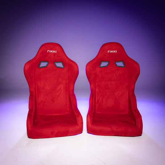 Two Red Rikki Race Seat, Front Angle